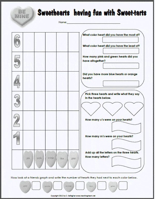 Need a valentine heart candy graph printable for your next classroom Valentine's Day? This will make your planning for your Valentine's party much easier!