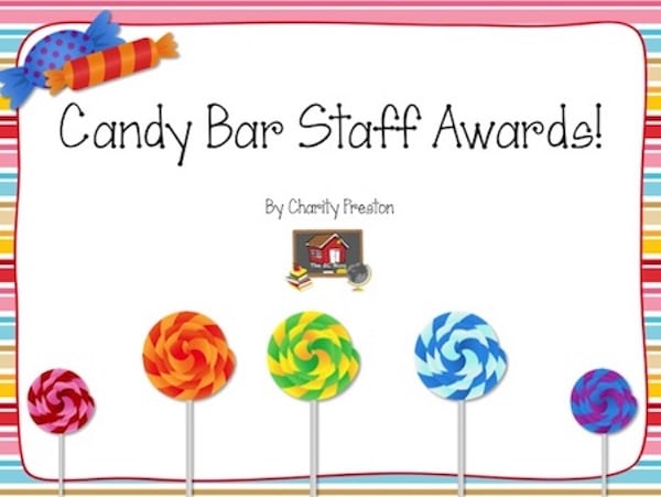 I don't know about you, but I know a lot of teacher colleagues who love candy. And they deserve to get an award just for being amazing any day of the week. So I put together the two, to create some candy bar ideas that can serve double duty!