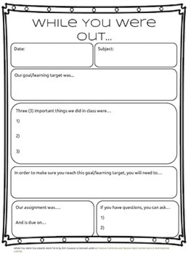 Remembering to put out and collect absent student work can certainly be an extra thing teachers don't always remember to do when they have 1,345 other items to worry about in any given school day.