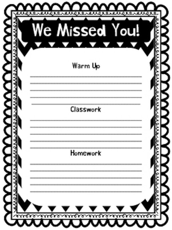 Remembering to put out and collect absent student work can certainly be an extra thing teachers don't always remember to do when they have 1,345 other items to worry about in any given school day.