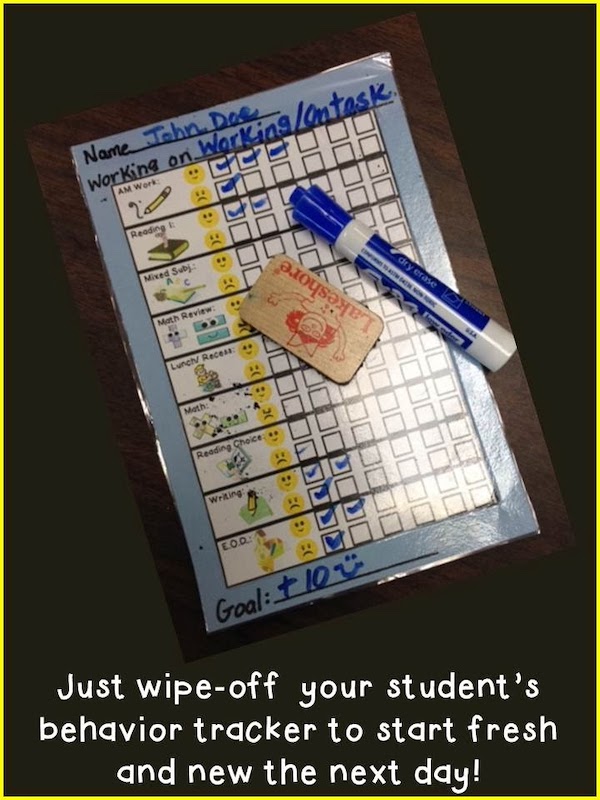In my classroom, I use behavior trackers for a small group of students to help support them in making positive decisions throughout the school day.
