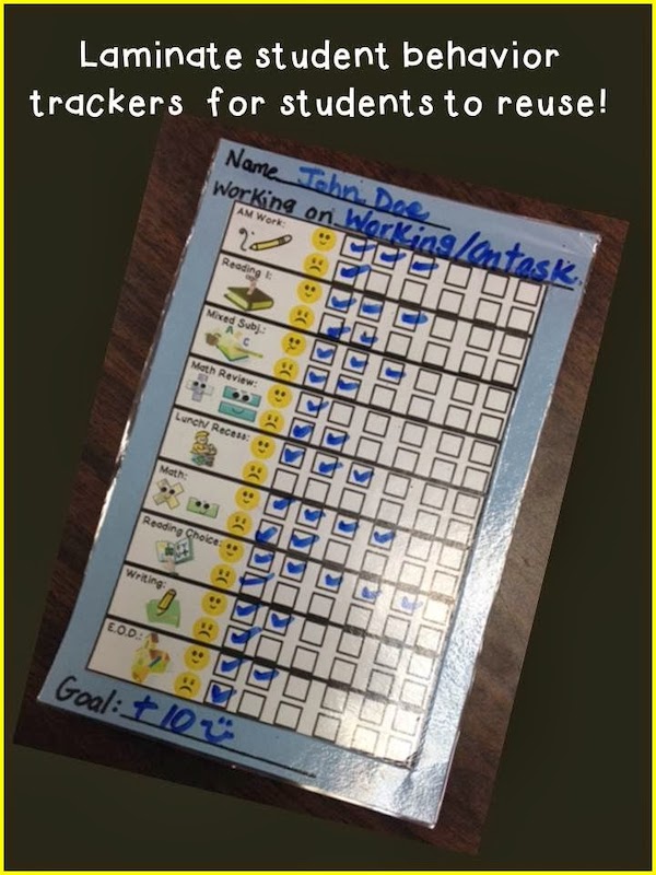 In my classroom, I use behavior trackers for a small group of students to help support them in making positive decisions throughout the school day.