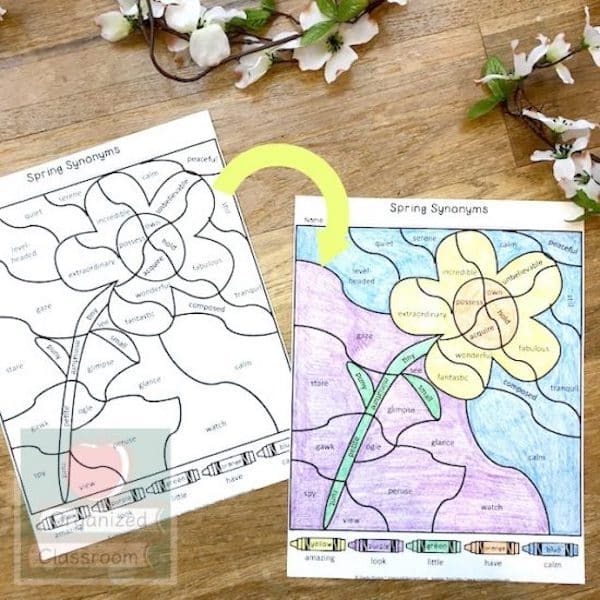 Teaching synonyms is a fun way for building vocabulary and allowing for more concise writing skills. Anchor charts and free worksheet printables will help!