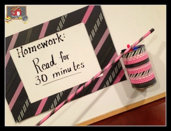 I created 3 fun board projects today in about 15 minutes: a homework frame border, a pointer stick, and a marker/eraser container! Make your own too!