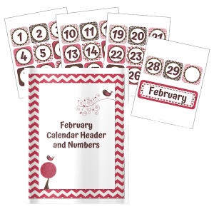 Well, as a result of the snow day off school today, you are now gifted with some fun February-themed calendar pieces. Yay!