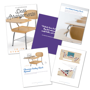 This lets the students face the front of the room easily and it will be easy to organize with different heights of the students so everyone can see.