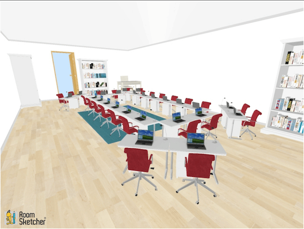 This seating chart consists of a circle of students, with pairs around the outside. It would be suitable for roundtable discussions.