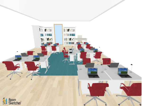 Five teams are placed in a linear formation. This type of seating chart is popular in many classrooms.